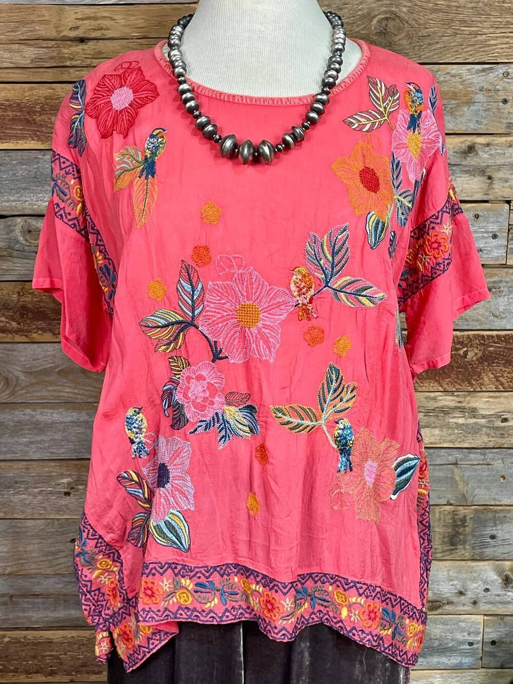 NEW JOHNNY WAS women's mariafe blouse in watermelon pink